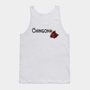 Chingona Red Rose Floral Latina Strong Woman Mexican Saying Tank Top